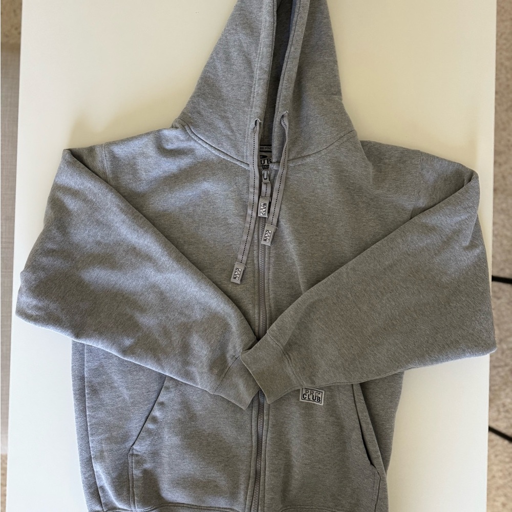 Pro club heavyweight zip up hoodie heather grey